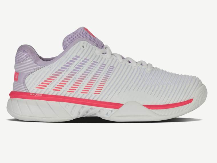 K-Swiss Hypercourt Express 2- Women's (White/Orchid Petal/Neon Blaze)