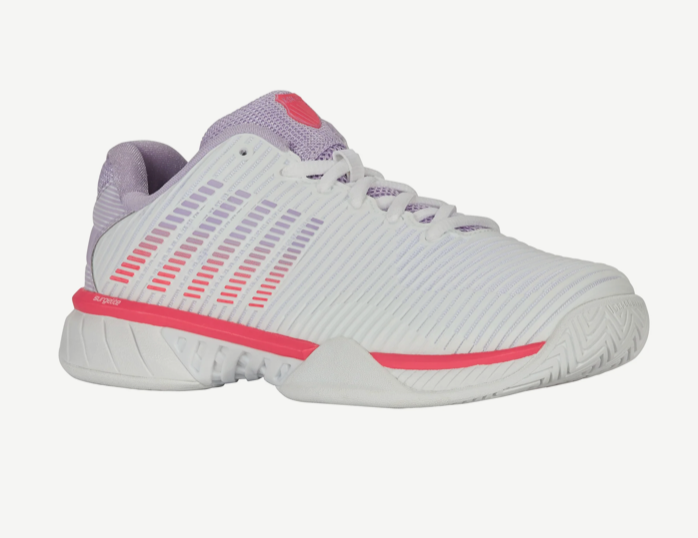 K-Swiss Hypercourt Express 2- Women's (White/Orchid Petal/Neon Blaze)