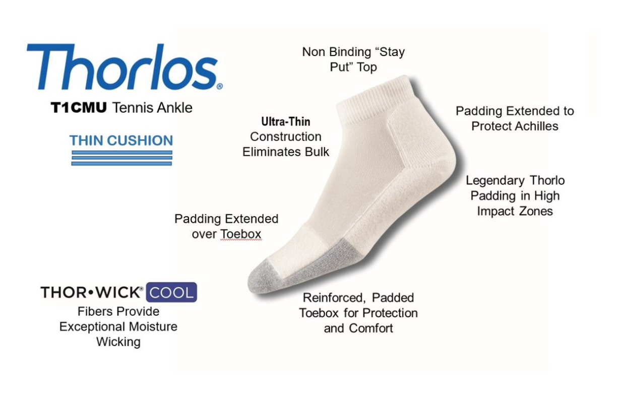 Thorlo Lite Padded Ankle Sock T1CMU White